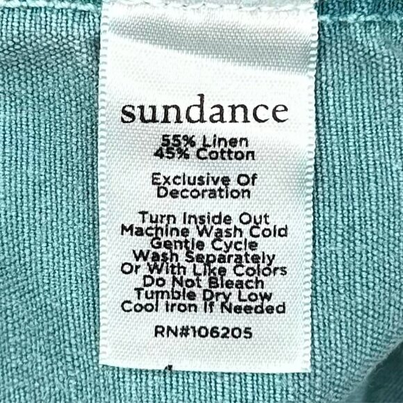 Sundance Turquoise Linen Cotton Lace Accent Shorts Size 12 - Picture 8 of 8